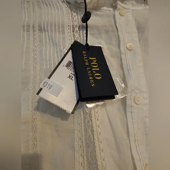 Polo Ralph Lauren Victorian Eyelet Blouse With Mother Of Pearl Buttons - Picture 3 of 3